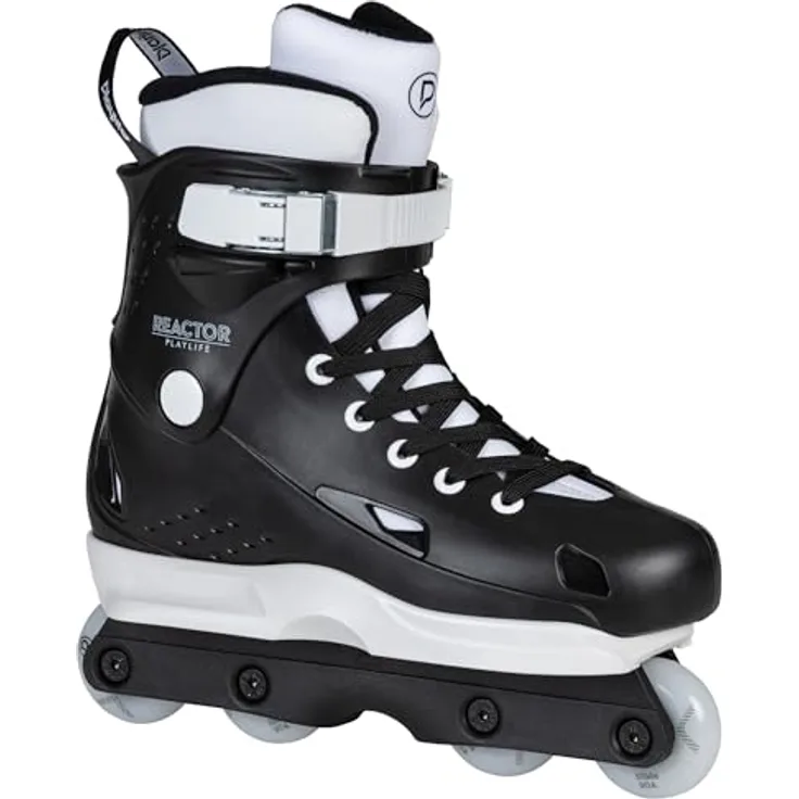 Powerslide Playlife Aggressive Skates, effiziente Rollschuhe mit Fluid V Rahmen und 58 mm Rädern, Weiss