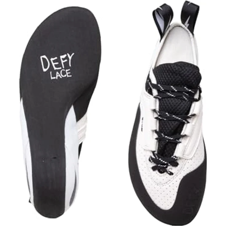 Evolv Defy Lace, Damen Kletterschuhe mit asymmetrischem Schnitt und geteilter Laschenöffnung, Weiss, Gr. 41 – Bild 5