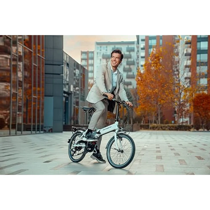 Schiano E-Sky Klapprad 20 Zoll Pedelec, 280Wh Elektrofahrrad mit 7 Gängen, faltbar, weiß – Bild 6