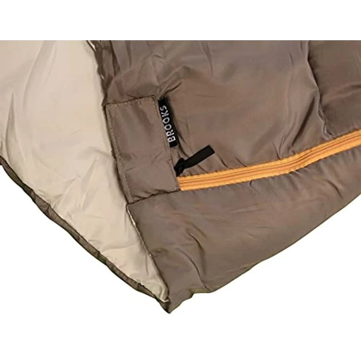 Eurotrail Brooks, Deckenschlafsack mit Soft-Polyester, Größe 210 x 80 cm, grau/beige, Temperaturbereich 20 ºC bis 0 ºC, 1350 g – Bild 3