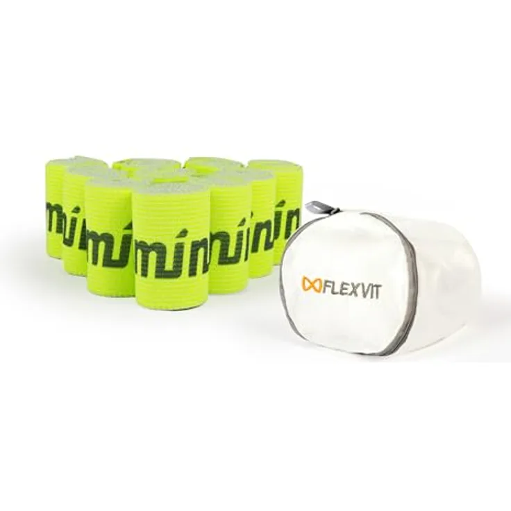 FLEXVIT Mini 10er Set Rehab (Gelb), Sehr leichte Widerstandsbänder für Gruppentherapie und Mobilitätsübungen, ideal für Einsteiger und Recovery