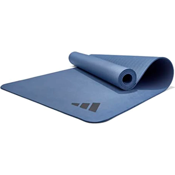 adidas Unisex-Adult Premium Yoga Matte, 5mm dicke TPE/EVA, blau, mit rutschfester Oberfläche – Bild 1