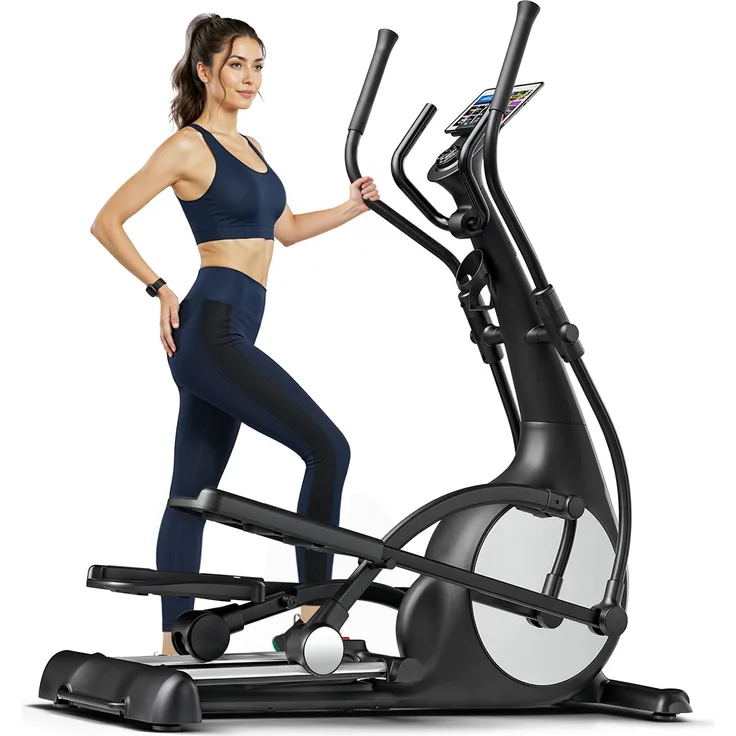 Sportstech sCross Crosstrainer – Ultraleiser magnetischer Ellipsentrainer mit 32 Widerstandsstufen, App-Anbindung, Self-Generating-System und LED-Display