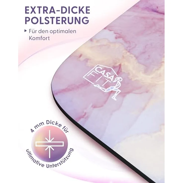 CASAFIT Casa Fit Premium Yogamatte, rutschfeste Fitnessmatte für Yoga und Pilates, extra-dick, mit Tragegurt – Bild 4