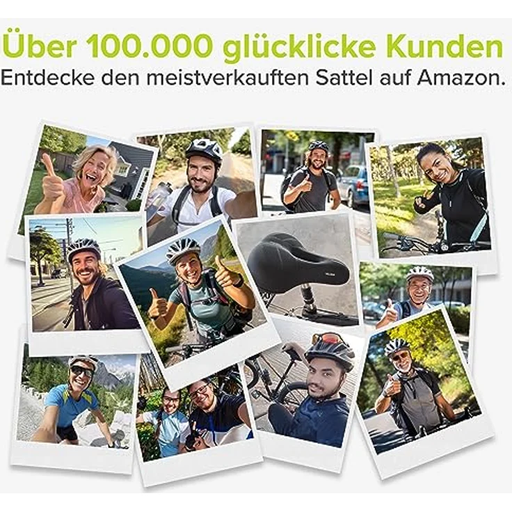 VELMIA Velmia Fahrradsattel [Stadt] – Bequemer, wasserdichter Fahrradsitz mit ergonomischem Design und 3-Zonen Konzept für Männer und Frauen, 22,8 cm breit – Bild 2