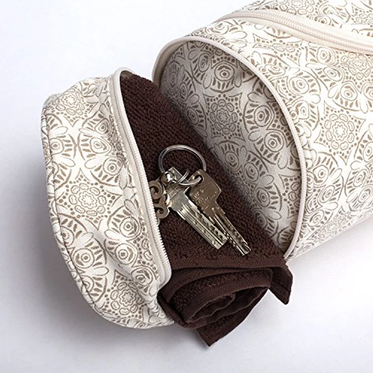 Bodhi Yogatasche ASANA Bag Cotton | Maharaja Collection | Yogamattentasche in verschiedenen Größen | Baumwolltasche für Yogamatte & Zubehör | inkl. Außentaschen | 60 cm | Madurai/Ecru – Bild 4