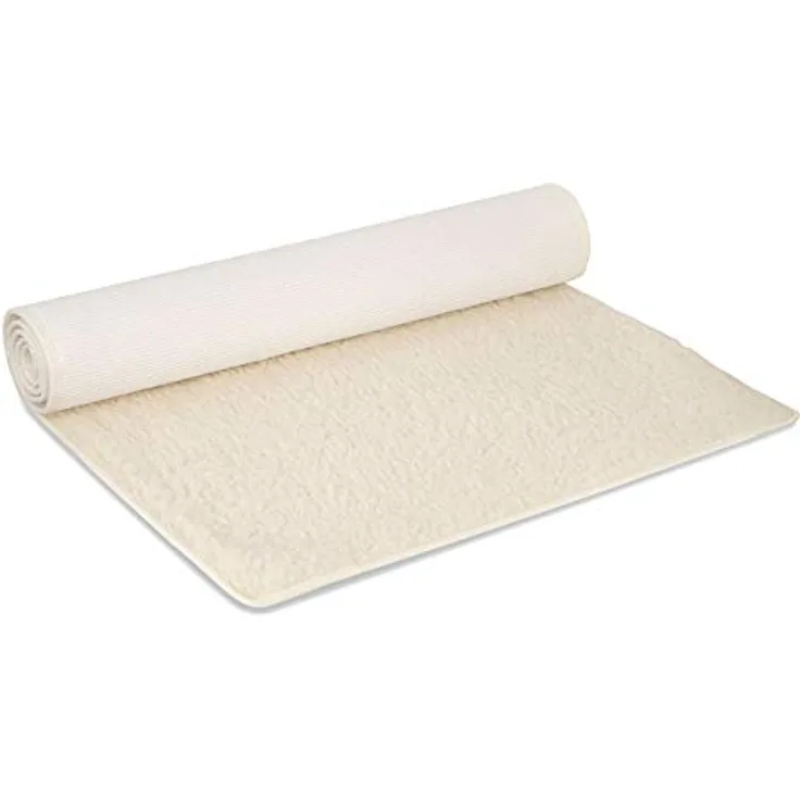 Schurwollmatte Premium - Natur | Extra weiche und wärmeisolierende Yogamatte aus Schurwolle - Rutschfest | Öko-Tex-zertifiziert