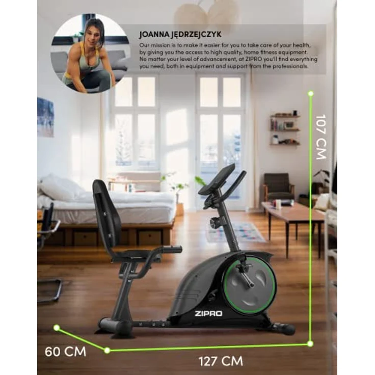 Zipro Heimtrainer Fahrrad Easy, Ergometer Fitnessbikes, Magnetisches Fahrradtrainer, Ergometer Fahrrad bis 150kg, Indoor Bike, Trainingsfahrrad für zuhause, Fahrradergometer Batteriebetrieben – Bild 2
