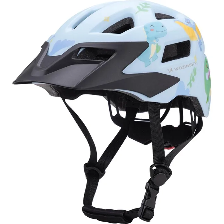 Wozinsky Kinder-Mountainbikehelm HT-45R mit abnehmbarem Visier, 360°-Verstellknopf, Polycarbonat, XS, Hellblau