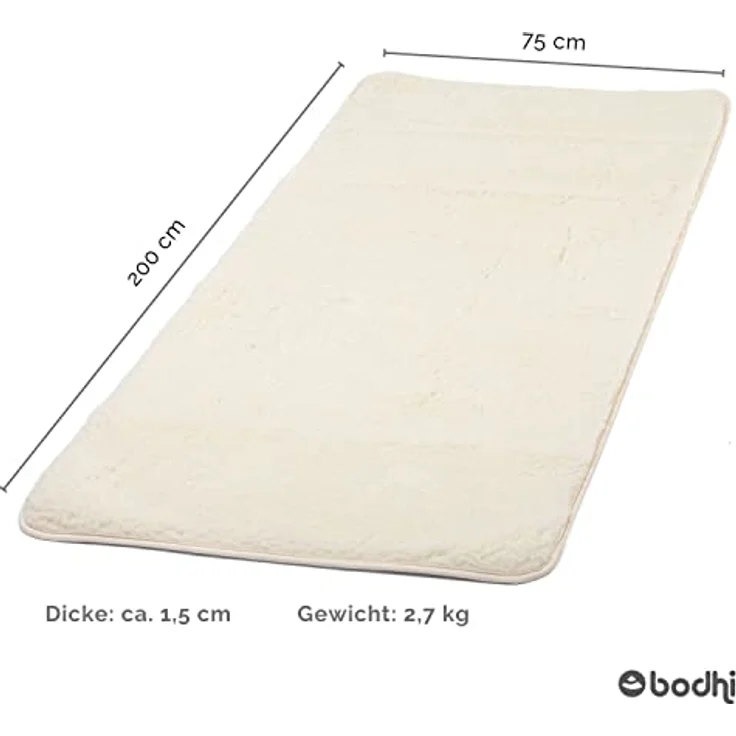 bodhi Yogamatte Schurwoll-Yogamatte SURYA Premium in Naturfarben, extra-dick und umsäumt - Preisvergleich – Bild 2