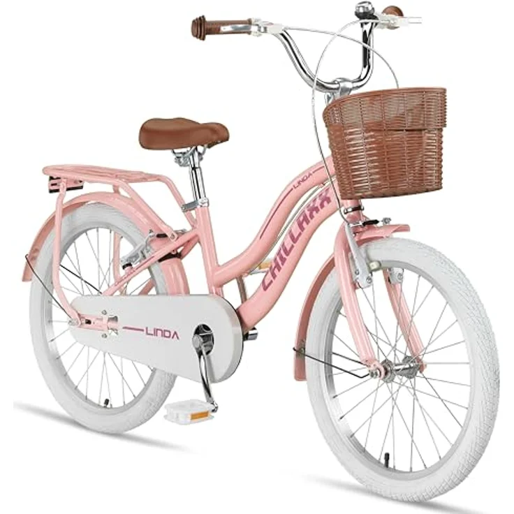 Chillaxx Bike Linda Premium Kinder City Bike in 20 Zoll - Fahrrad für Mädchen, Jungen, Hollandfahrrad Citybike Kinderfahrrad, geeignet für 6,7, 8, 9, 10, 11 Jahre (Rosa) - Leichtes 20 Zoll Kinderfahrrad mit modernem Design von Chillaxx – Bild 1
