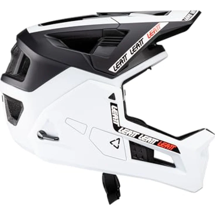 Leatt Helmet MTB Enduro 4.0, Vollgesichtshelm mit abnehmbarem Kinnbügel, weiß, Größe L, 360°-Turbinentechnologie – Bild 3