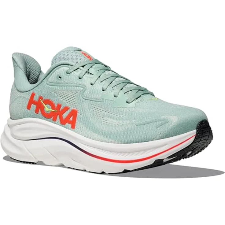 HOKA Clifton 10 Herren Laufschuhe, grün, neutrale Allround-Laufschuhe mit atmungsaktivem Mesh-Obermaterial, Sprengung 8 mm, EU 45 1/3 – Bild 2