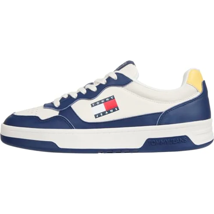 TOMMY HILFIGER TJM Cupsole Leather Ess Sneakers, Herren Laufschuhe aus Leder, Farbe Velvet Blue, Größe 42