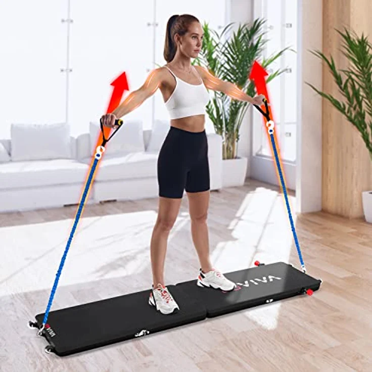 AsVIVA Faltbares Multifunktions Fitness-Board FB1 für Ganzkörper-Training in schwarz | Deutsche Qualitätsmarke | Push-up Liegestütz | Inkl. Widerstandsbänder und Zubehör – Bild 4