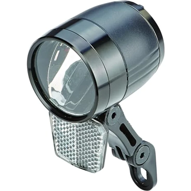 PROPHETE LED-Scheinwerfer 100 Lux, StVZO-zugelassen mit Standlichtfunktion und Sensorautomatik, kompatibel mit Nabendynamo und 6V E-Bike-Akku, abnehmbarer Reflektor – Bild 1