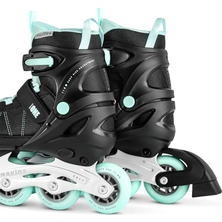 MOVINO Cruzer One UT-P707, Kinder Fitness Inline-Skates mit 3-fachem Verschlusssystem und verstellbaren Größen 34-41, Schwarz/Blau – Bild 8