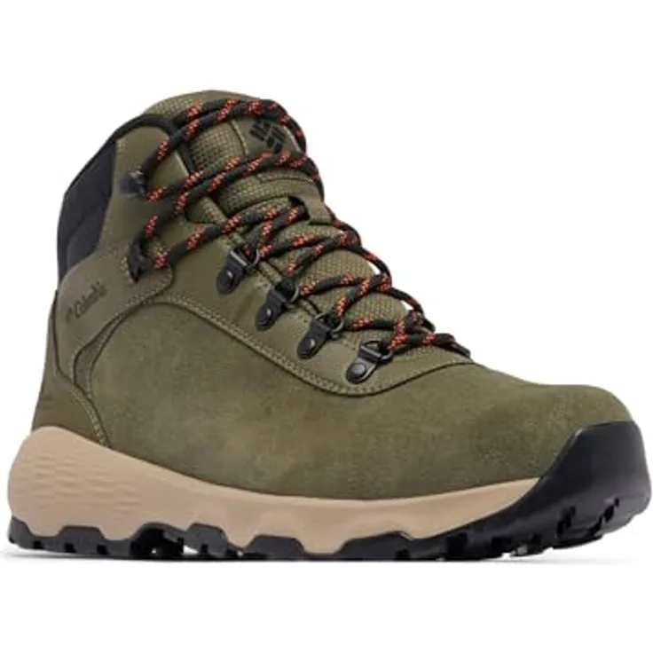 Columbia Newton Wander, Wanderschuhe aus grünem Wildleder mit wasserdichter Omni-Tech Konstruktion und Omni-Grip Laufsohle, Größe 40,5 EU