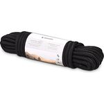 Navaris Allzweck Outdoorseil, 15m Polypropylenseil mit 9mm Durchmesser und 483 kg Bruchlast, schwarz - ideal zum Zelten, Trekking, Angeln, Segeln und Basteln