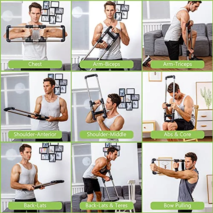 GOFITNESS Push Down Bar Brusttrainer Fitnessgerät für Zuhause - Krafttraining Sportgerät für Brustmuskeln, Arme, Schultern, Bauch, Rücken - Home Gym Equipment Brust Trainingsgerät für Zuhause – Bild 3
