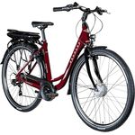 Zündapp E-Bike Z503 City, 28 Zoll, 7-Gang, Vorderradmotor 250 W, 522 Wh, weinrot