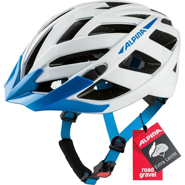 Alpina Panoma 2. 0 White - Blue Gloss, Größe 52 - 57 cm - Fahrradhelm, Farbe Weiß – Bild 2