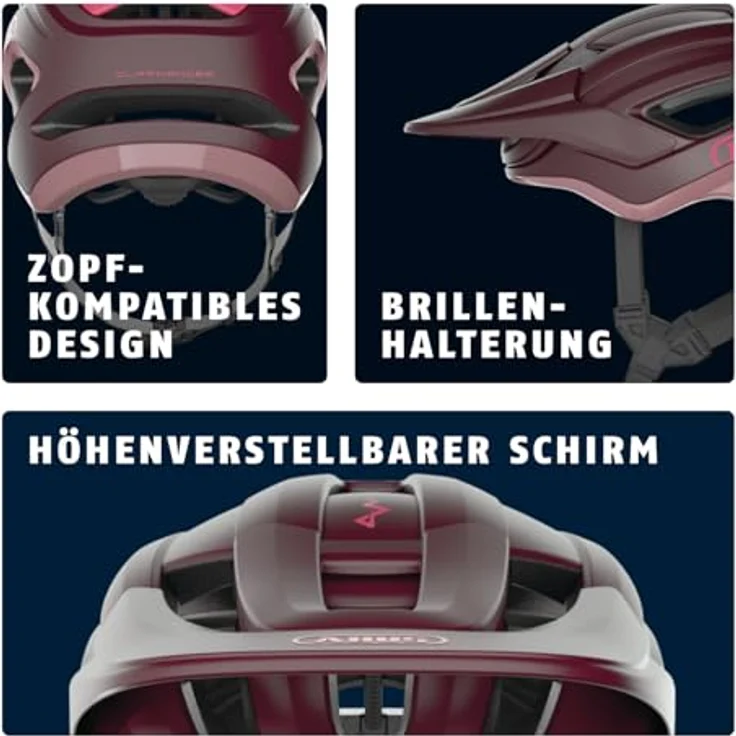 Abus CliffHanger, Velohelm für anspruchsvolle Trails, 54-58 cm, leicht und gut belüftet mit verstellbarem TriVider-Gurtbandverteiler – Bild 4