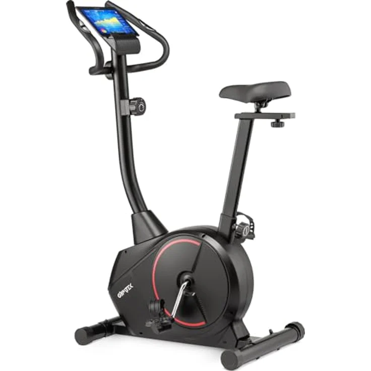 Gymtek Magnetischer Heimtrainer, Fahrrad für Zuhause - bis 135kg - 8 Widerstandsstufen, 9kg Schwungmasse - LCD Display - für Home Gym Fitness – Bild 1