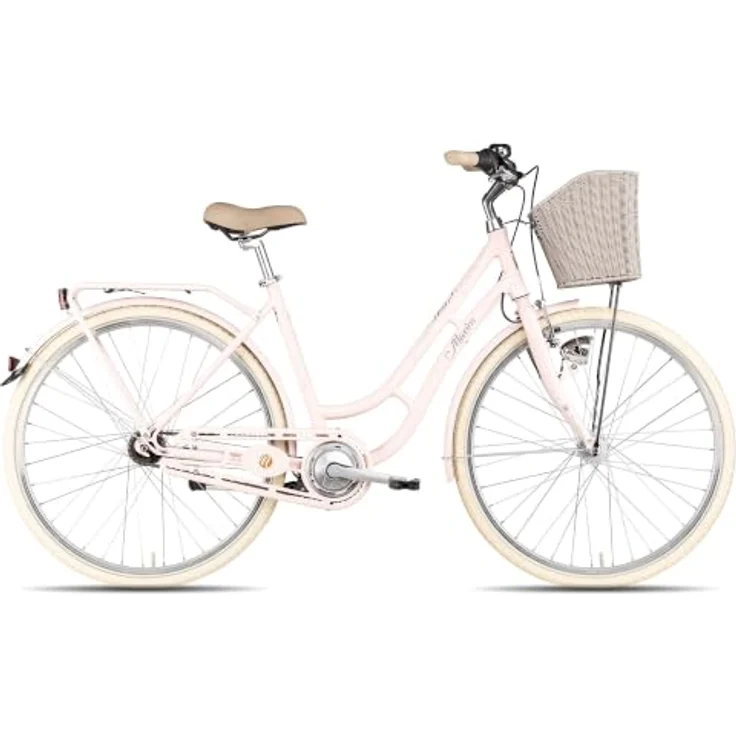 MAXIM Anno 1902 Wave, Cityrad 28 Zoll mit Aluminiumrahmen, Rosa, 45 cm, Nabenschaltung und Rücktrittbremse – Bild 1