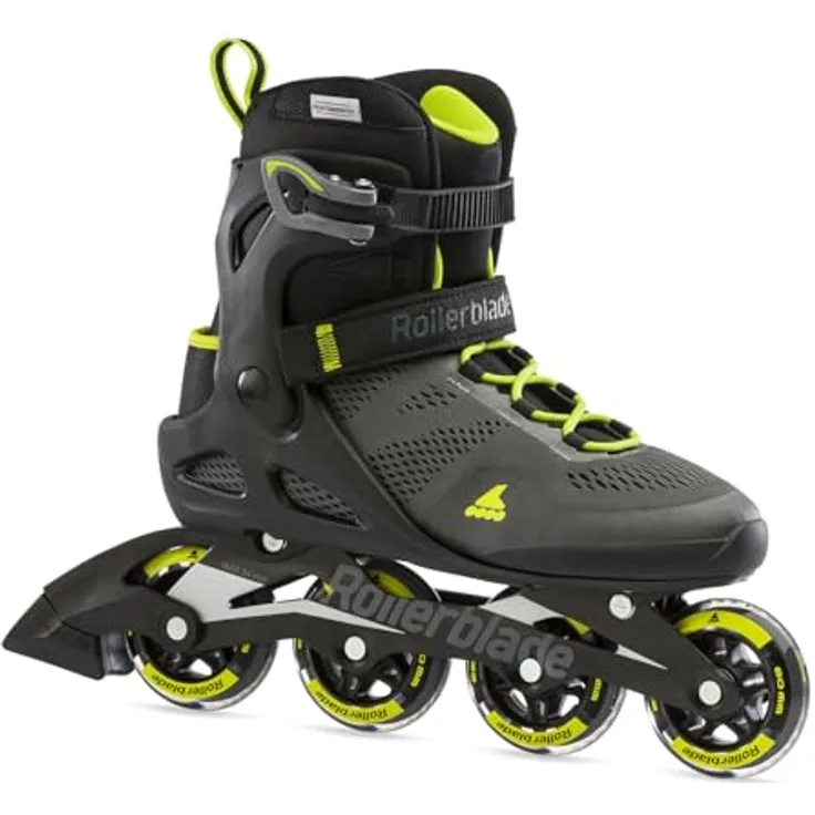 Rollerblade Macroblade 80, Herren Rollschuhe mit Aluminium-Schiene, 80 mm Rollen, Nero/Lime