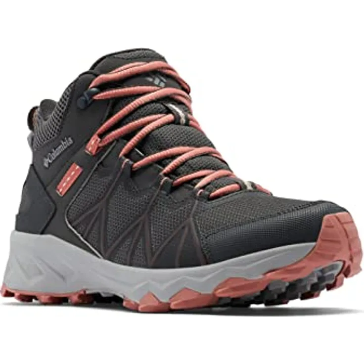 Columbia Peakfreak II Mid Outdry, Damen Wanderschuhe mit optimaler Knöchelunterstützung, grau