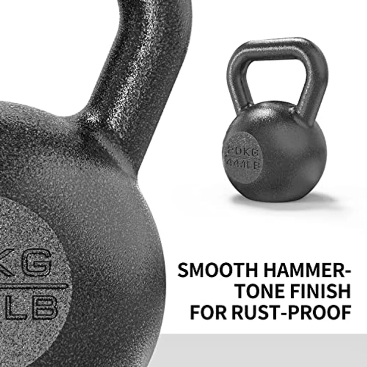 PROIRON Kettlebell Professional Kugelhantel aus Gusseisen, 20kg Gewichten Guss Schwunghantel Kugelgewicht Krafttraining - Schwarz Kettlebells – Bild 5