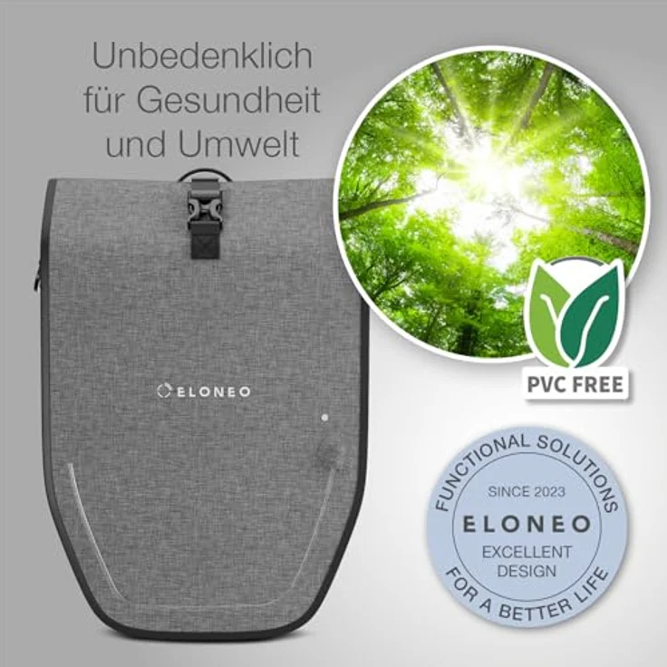 eloneo Fahrradtasche Gepäckträgertasche, wasserdicht mit LED – Bild 8