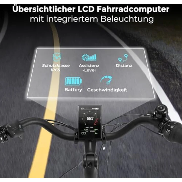AsVIVA Stadtfalter E-Bike Hollandrad B14 I 28 Zoll Pedelec mit extra starkem LG-Akku I City-Fahrrad mit Mittelmotor für Damen & Herren (Grau) – Bild 5