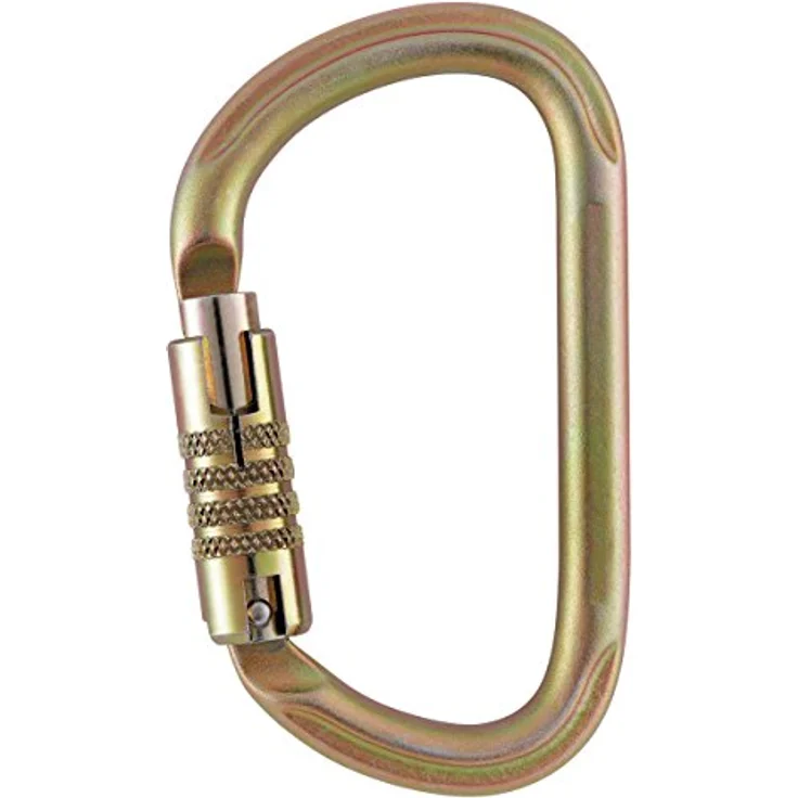 Petzl M73 TL Vulcan, hochfester Stahl-Karabiner mit automatischer Dreifachverriegelung, Gold – Bild 1