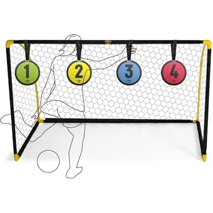 Umbro Fußball Ziele, 4 Scheiben ⌀ 21 cm, zur Verbesserung von Zuggenauigkeit und Reaktionszeit, Grün/Gelb/Blau/Rot