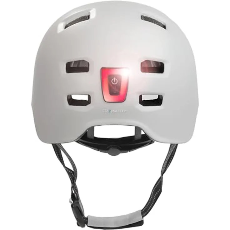 Crazy Safety Velohelm Matt White, Fahrrad- und Skaterhelm für Kopfgrößen 57-61 cm mit reflektierenden Riemen und leichtem Design – Bild 4