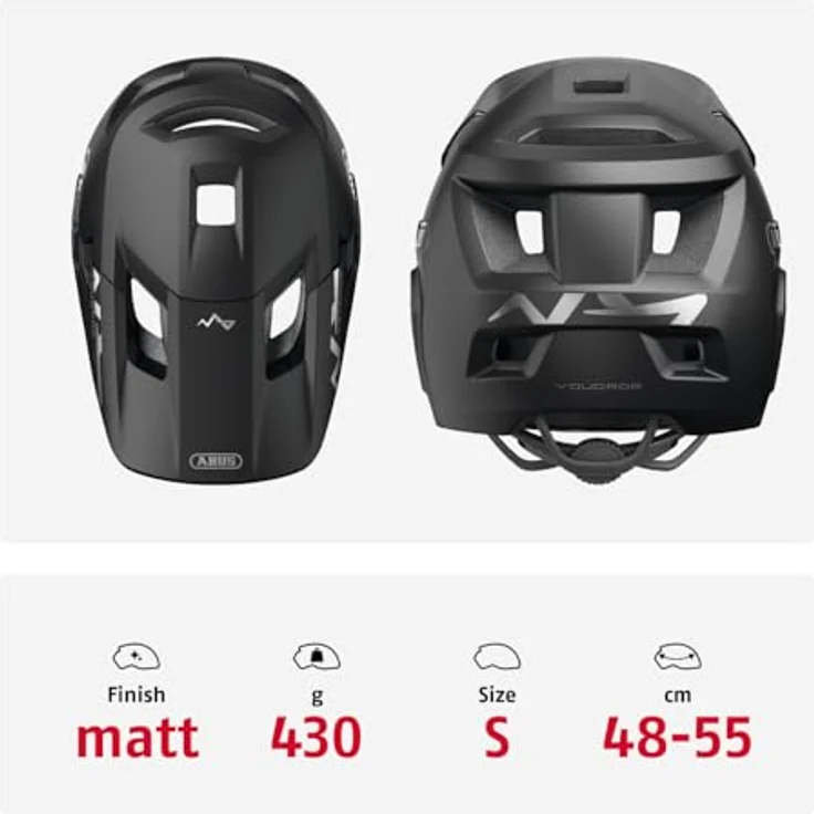 ABUS YouDrop FF, Fullface-Helm für MTB, Skatepark und Downhill, Schwarz, Größe S, mit abnehmbarem Kinnbügel und Zoom Ace Verstellsystem – Bild 3