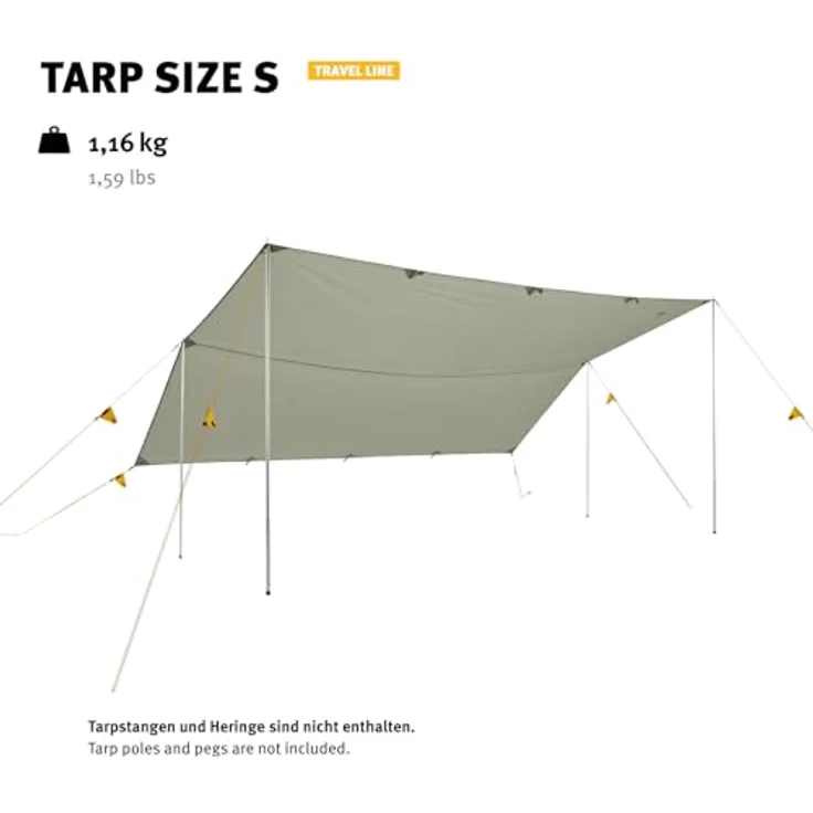 Wechsel Tarp, Wetterschutz für Camping, robustes Polyester, 1.10 kg, inklusive Abspannleine – Bild 4