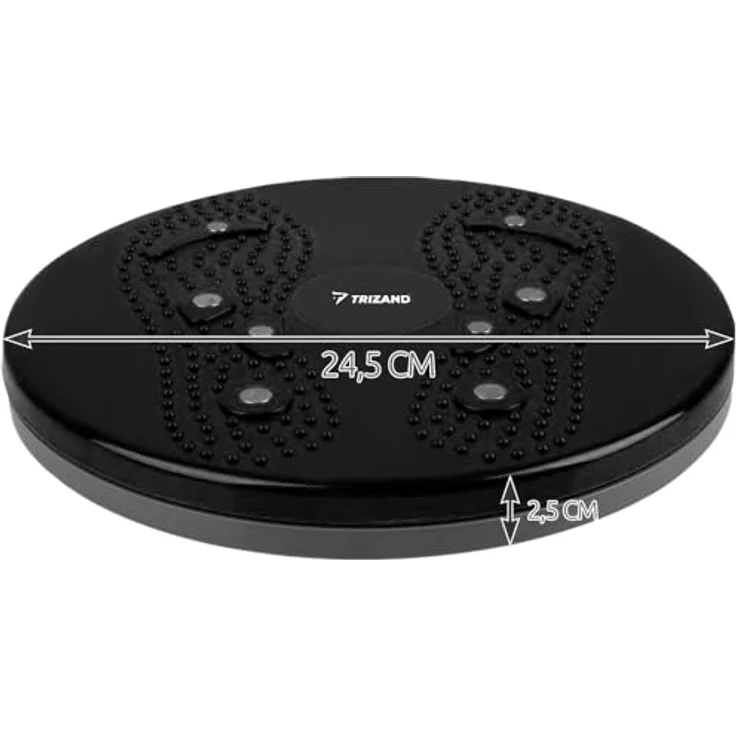 TRIZAND Hüfttrainer Drehscheibe Balanceboard Gleichgewichtstrainer Twist 22186, Schwarz, 360 Grad drehbar – Bild 2