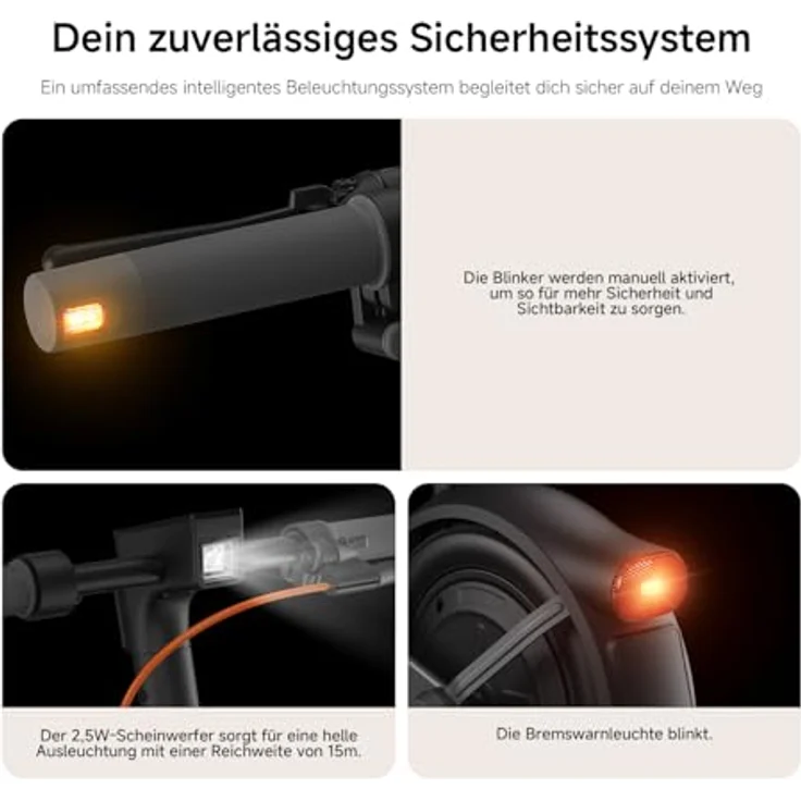 XIAOMI Electric Scooter 6 Lite E-Scooter, 10 Zoll Luftreifen, 25 km Reichweite, 500W Motor, IPX4, Schwarz – Bild 8