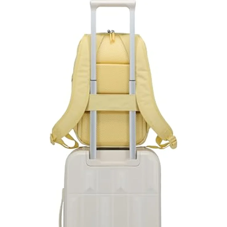 Travelite KICK OFF Handgepäck Rucksack, Kabinenrucksack mit Dehnfalte + Aufsteckfunktion, Laptopfach 13 Zoll, 40 cm, 20-23 Liter, Gelb – Bild 5