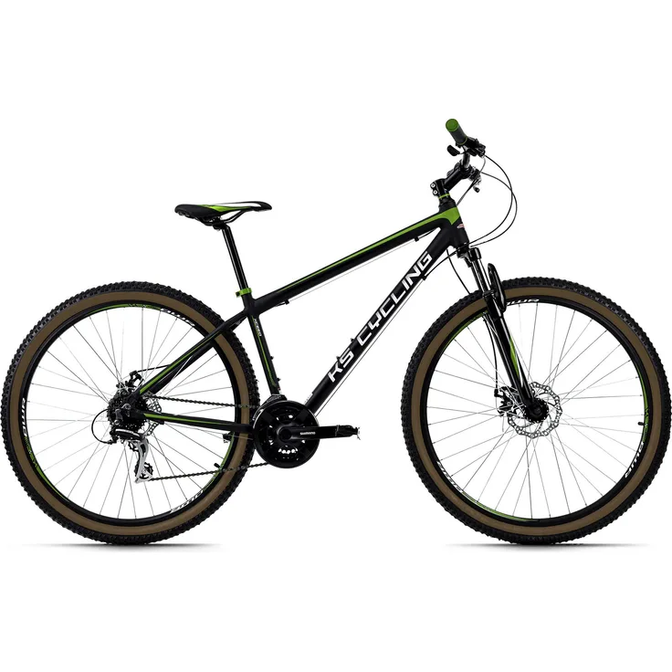 KS Cycling MTB Hardtail Xceed, 29 Zoll, 24-Gang SHIMANO, mechanische Scheibenbremsen, mattgrün, für Körpergröße 160-175 cm