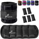 Sportneer Gewichtsmanschetten, Verstellbares Fußgelenkgewichte Set, Fuß-/Handgelenkgewicht Manschetten, 0,22kg bis 0,9kg, pro Knöchel, 0,45-1,8 kg pro Paar, Schwarz