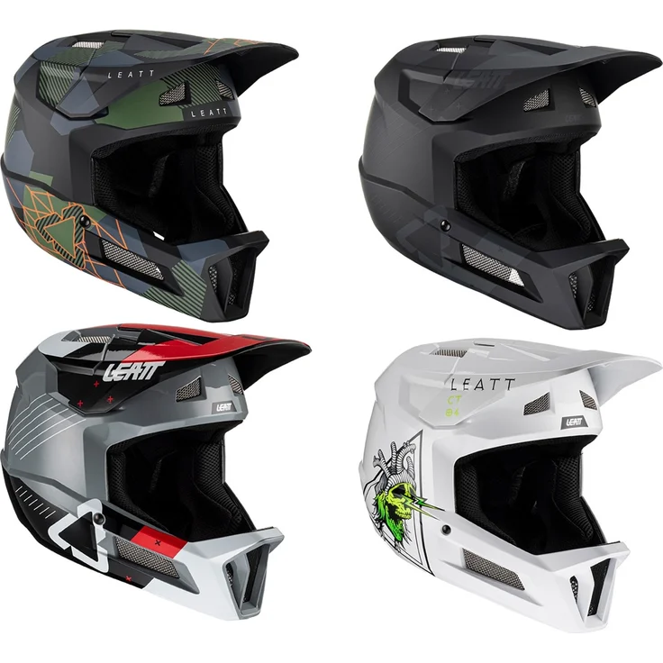 Leatt Helmet MTB Gravity 2.0, Vollvisier Helm mit 360°-Turbinen-Technologie, weiß, Größe XL