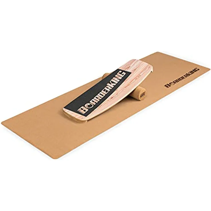 BoarderKING Indoorboard - Balance Board für Indoor-Surfen und Skaten, Gleichgewichtsboard für NeuroMuscular Response Training, inkl. Schutzmatte