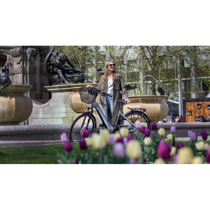 FISCHER E-Bike City CITA MOVE 01 W, 28 Zoll, grau matt, Rahmenhöhe 48 cm, 474 Wh Akku, Heckmotor, 8-Gang Kettenschaltung, hydraulische Scheibenbremsen – Bild 4