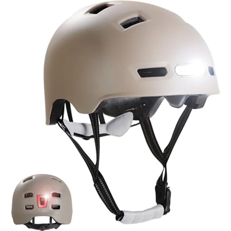 Crazy Safety Velohelm Matt Sand, Fahrradhelm für 57-61 cm mit Belüftung und verstellbarem Gurt – Bild 1