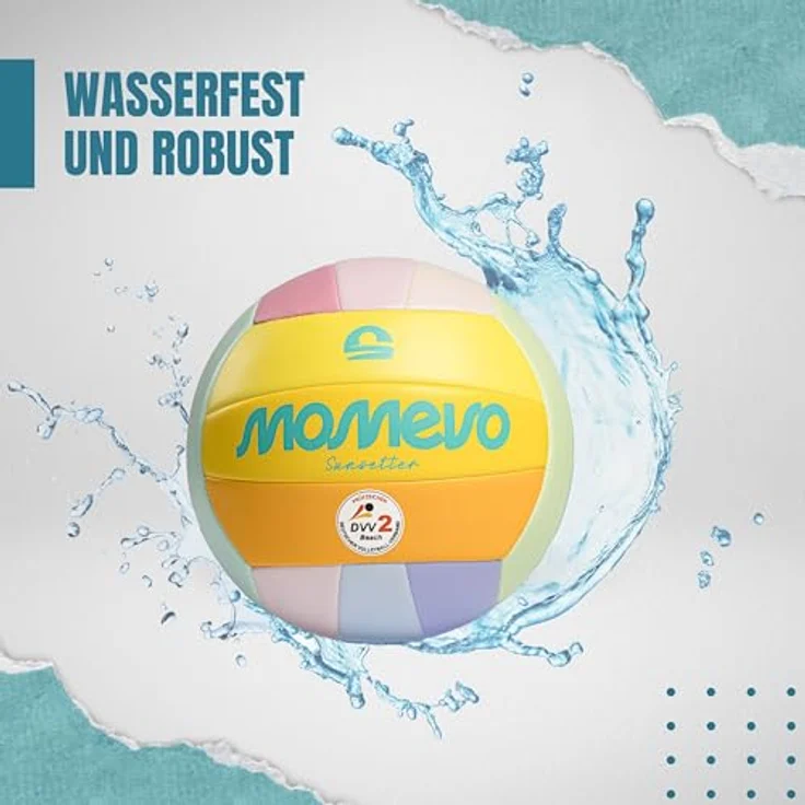MOMEVO Beachvolleyball Sunsetter, DVV2-zertifiziert, offizielle Größe und Gewicht, ideal für Turnierspieler – Bild 3