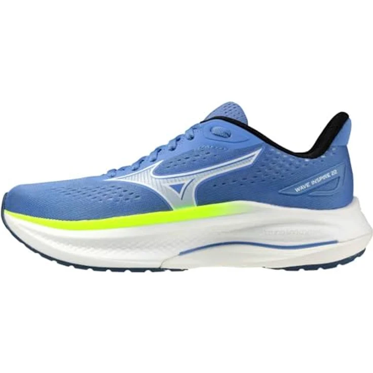 Mizuno Wave Inspire 22, Laufschuhe für Damen mit Mizuno Enerzy NXT Dämpfung, stabilisierender MIZUNO WAVE-Platte, atmungsaktivem Mesh-Obermaterial, Rot/Blau – Bild 1
